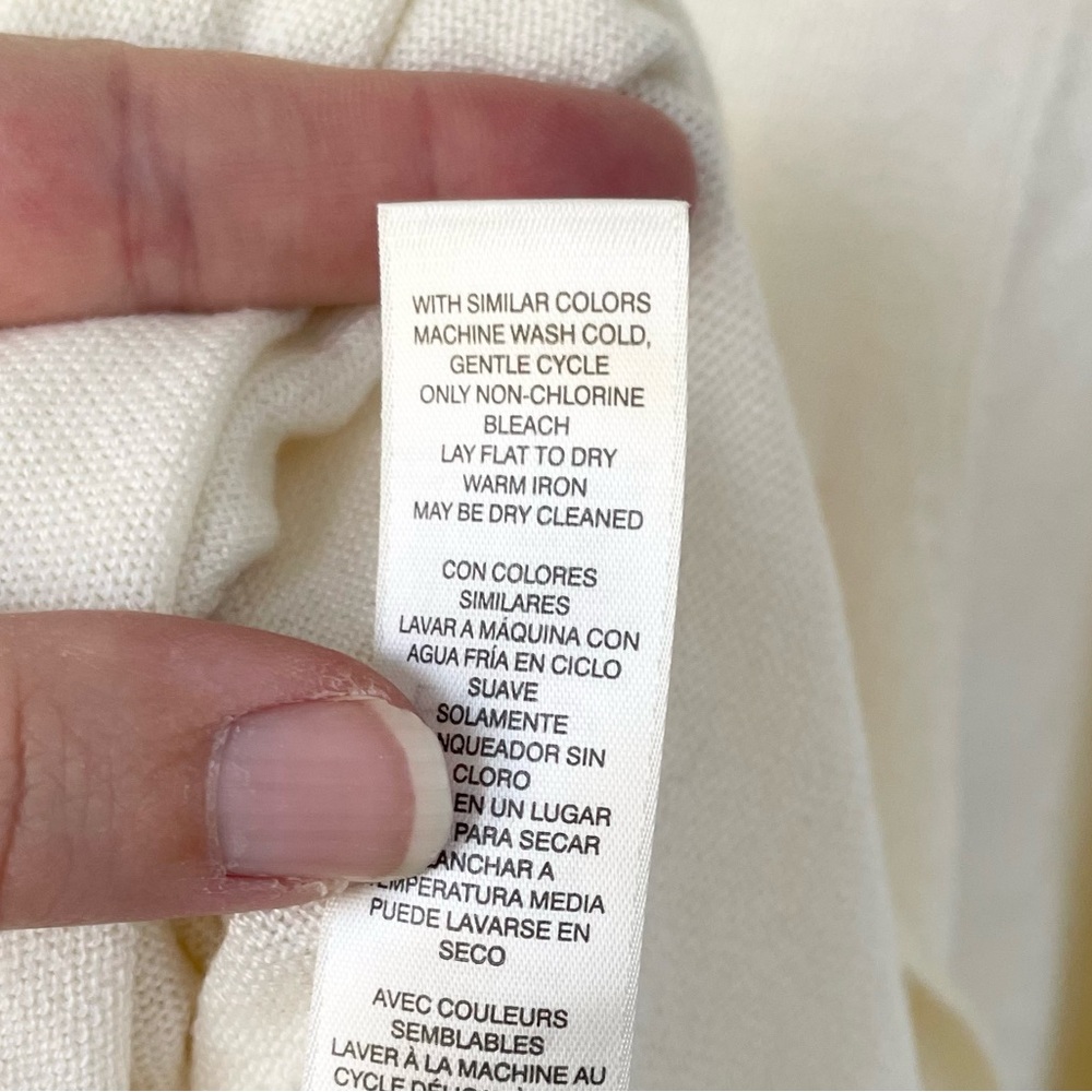 Chico’s Ivory Sweater Cashmere Blend Scoop Meck size 3 - Picture 8 of 8